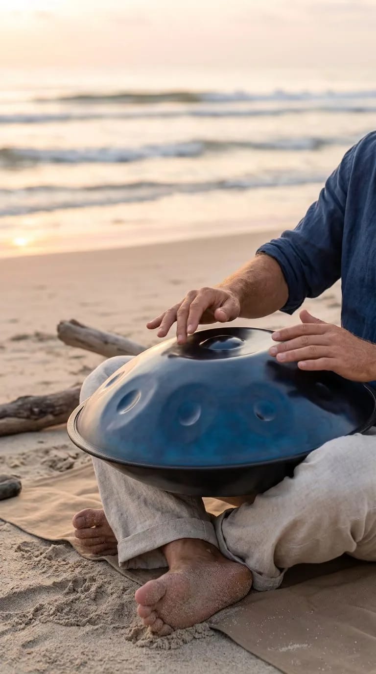 Customer photo review of Cosmos Handpan - Serene Blue 10 Notes in D Minor - Tambourine Gift Set