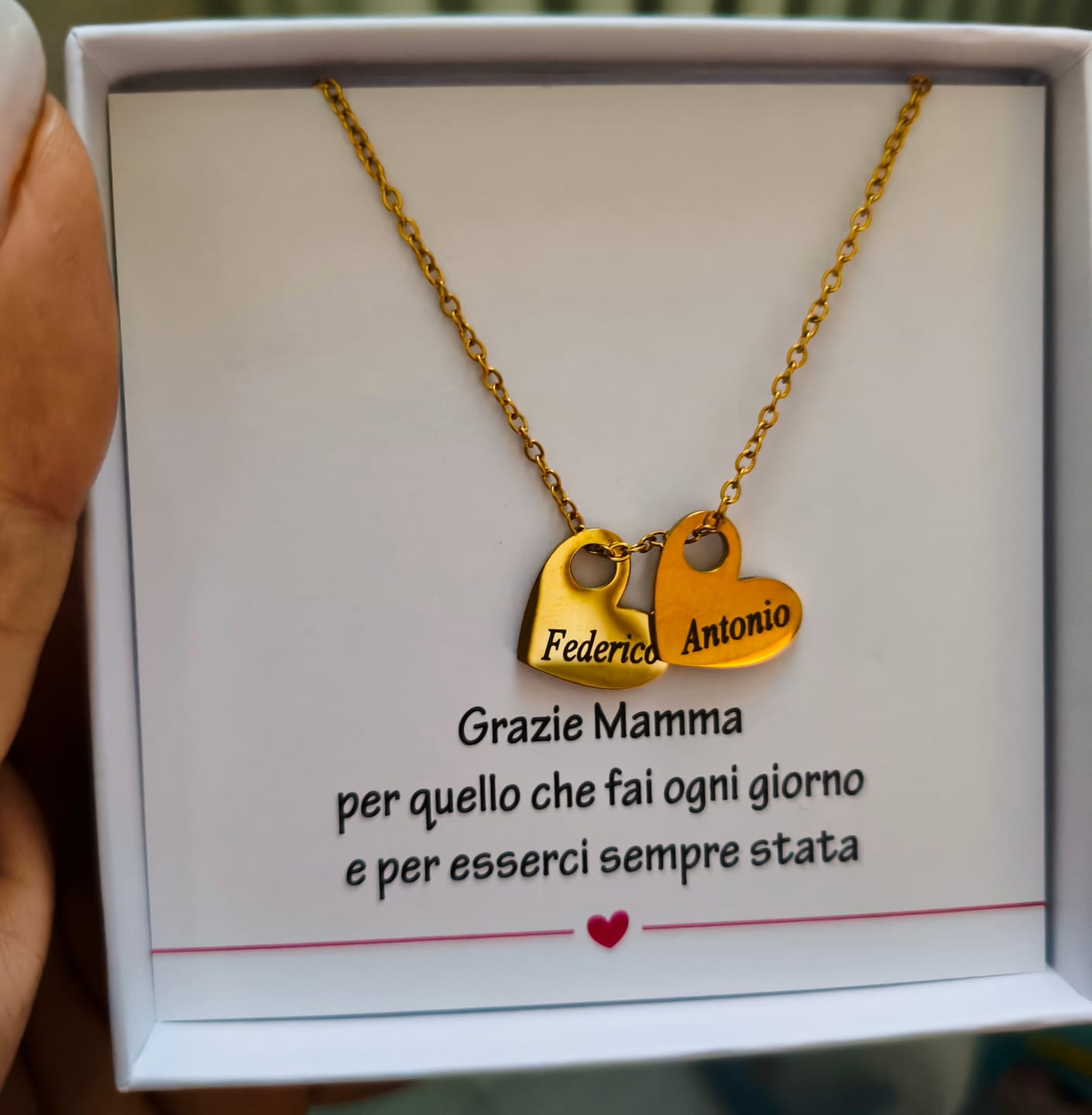 Customer photo review of Collana con cuori - Amori della Mamma
