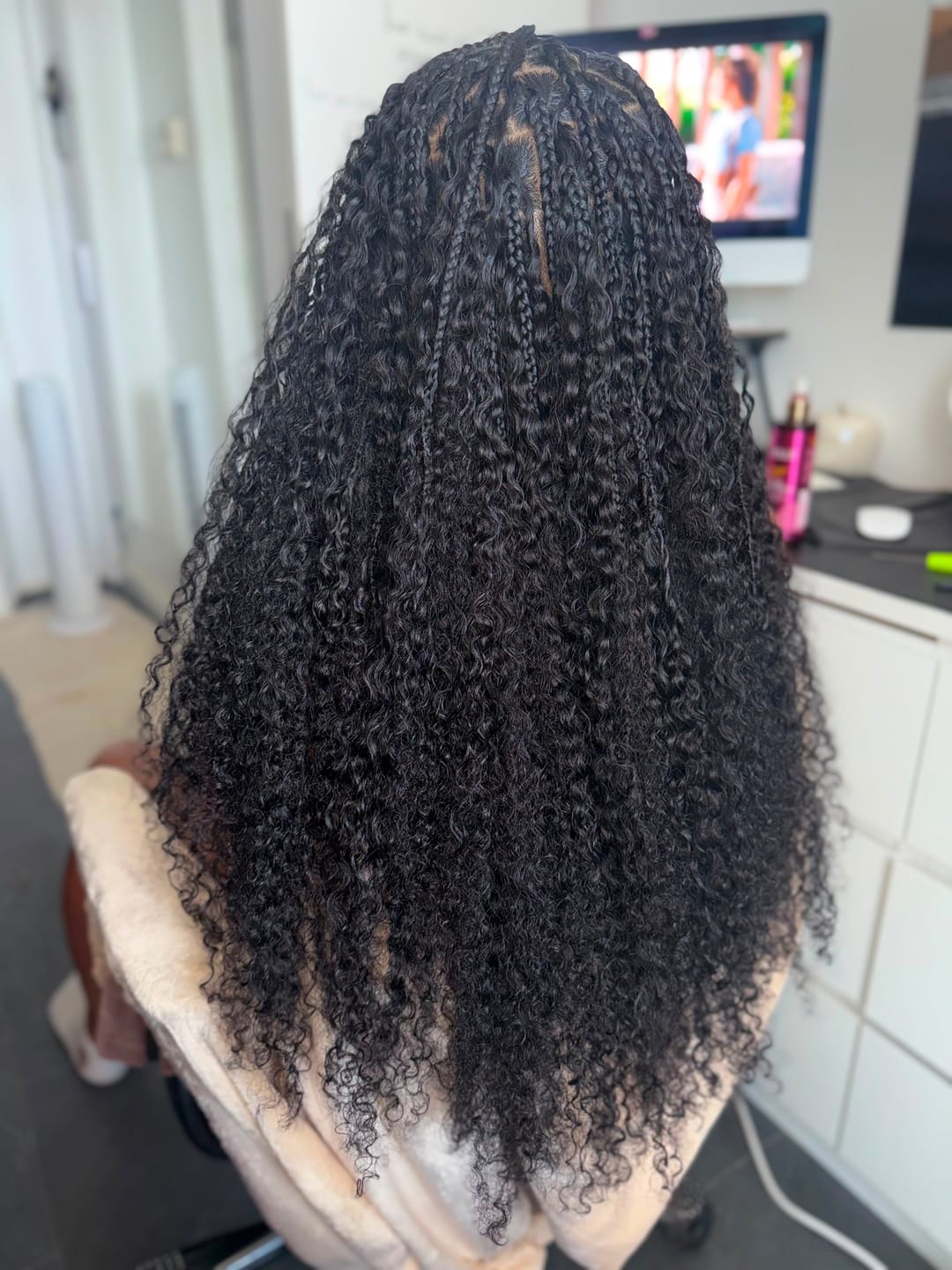 Customer photo review of Ywigs Burmese Water Curly Human Crochet Hair