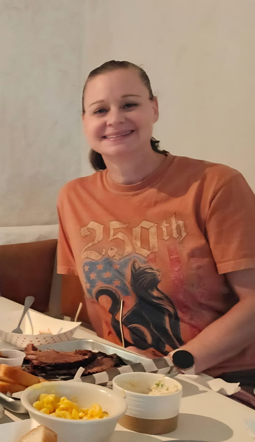 Customer photo review of Free As A Cat T-Shirt