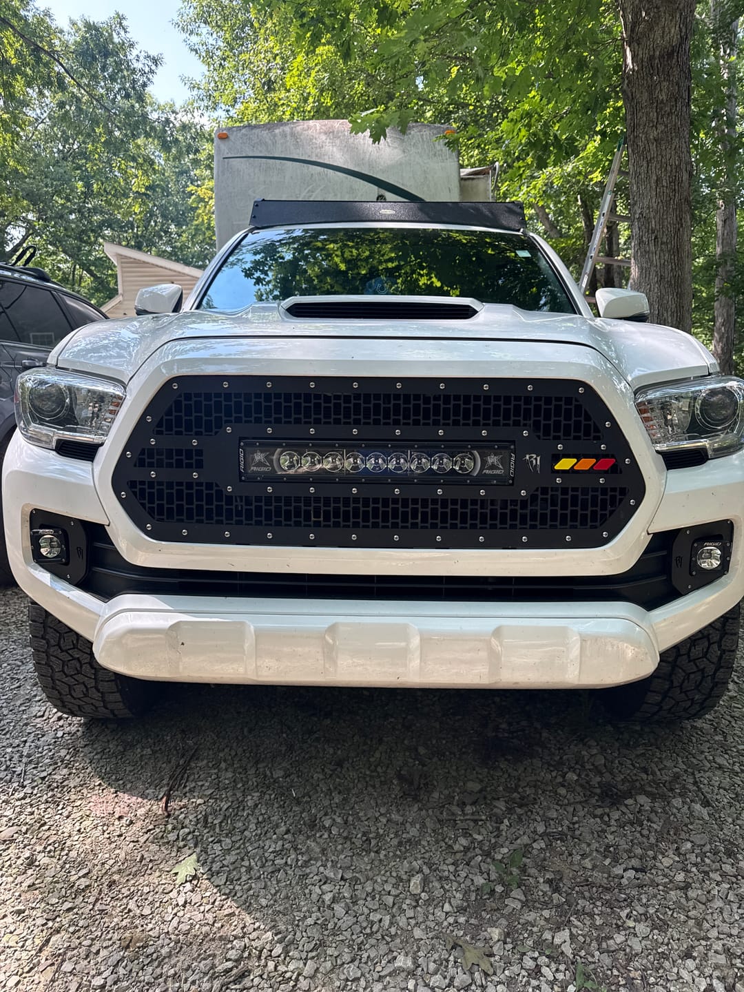 Customer photo review of Tri-Color TRD Pro Grille Badge Emblem