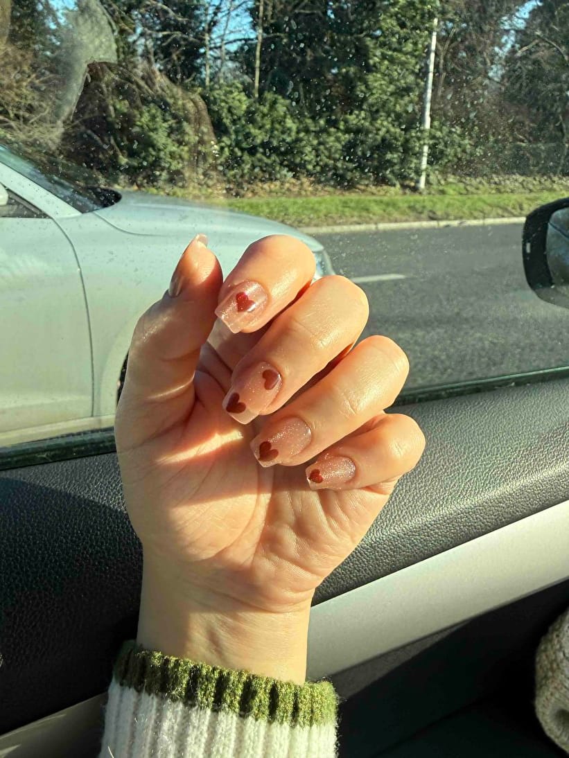 Customer photo review of 10'lu Pembe Kısa Balerin TT1144 Tekrar Kullanılabilir El Yapımı Protez Takma Tırnak