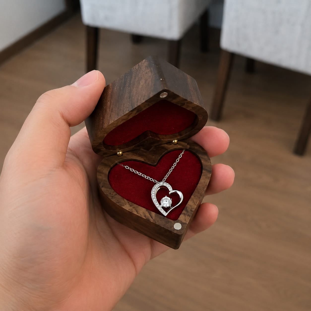 Customer photo review of To My Daughter / Love Dad Luxury Heart Necklace Gift #2609