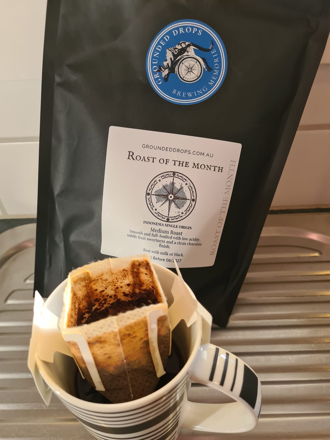 Customer photo review of Roast of the Month June 2026 - Pantry Bags - Sumatra Blue Bianca