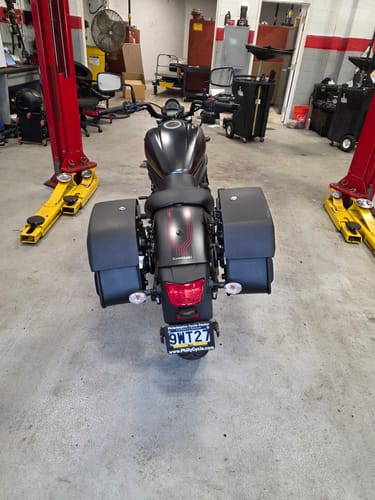 Customer photo review of 28L - Pantheon Medium Quick Mount Kawasaki Vulcan S VN650 Motorcycle Saddlebags