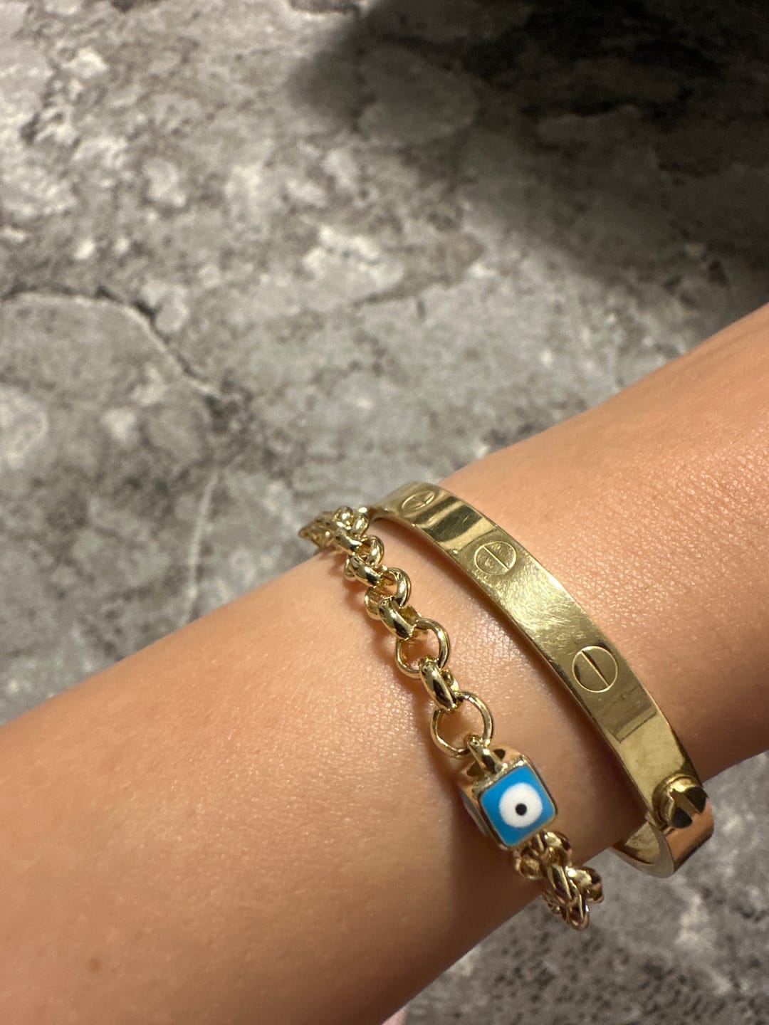 Customer photo review of Armband VIP Charm Nazar Turquoise -14K vergoldet
