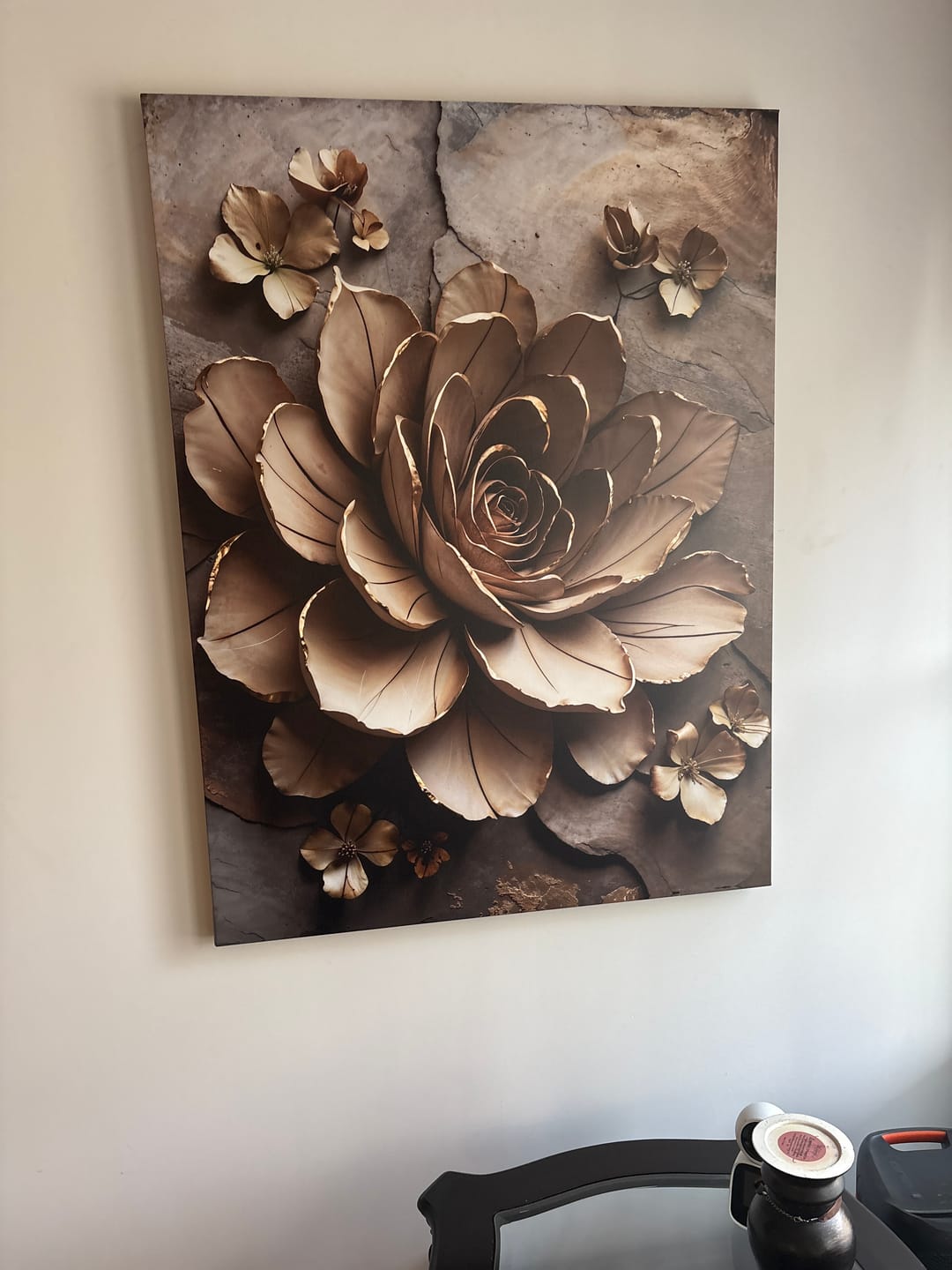Customer photo review of Rustic Bloom Essence Neutral Floral Canvas Print