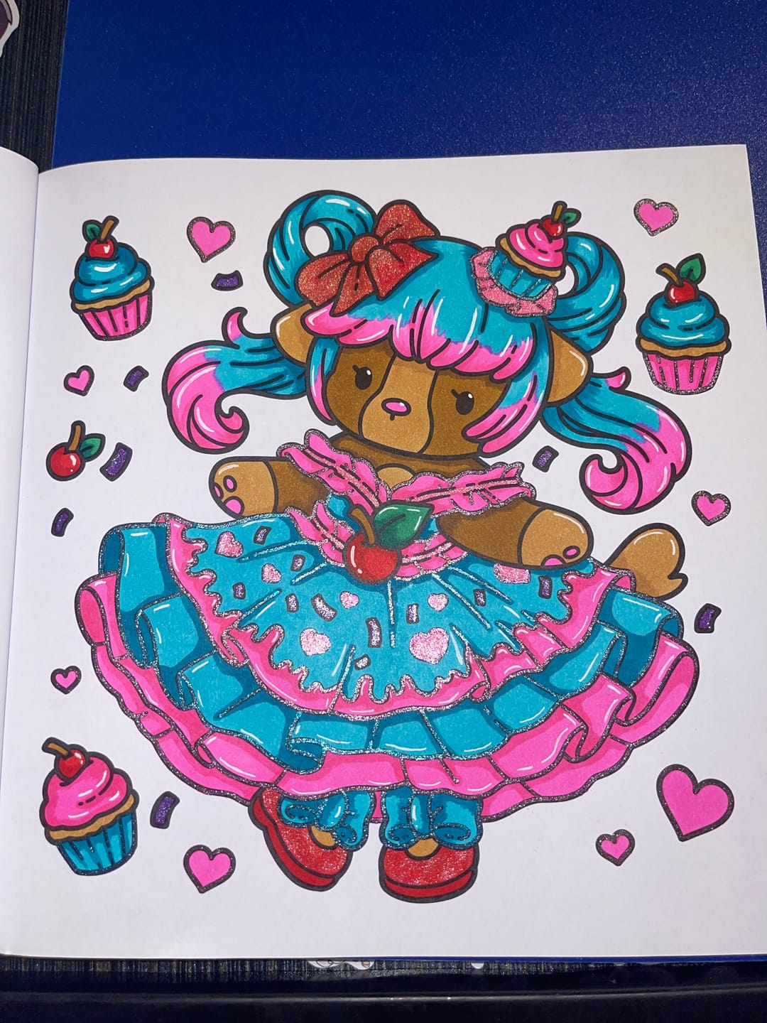 Customer photo review of Ohuhu Water-Based Glitter Metallic Marker Pens, 12 Shimmer Colors