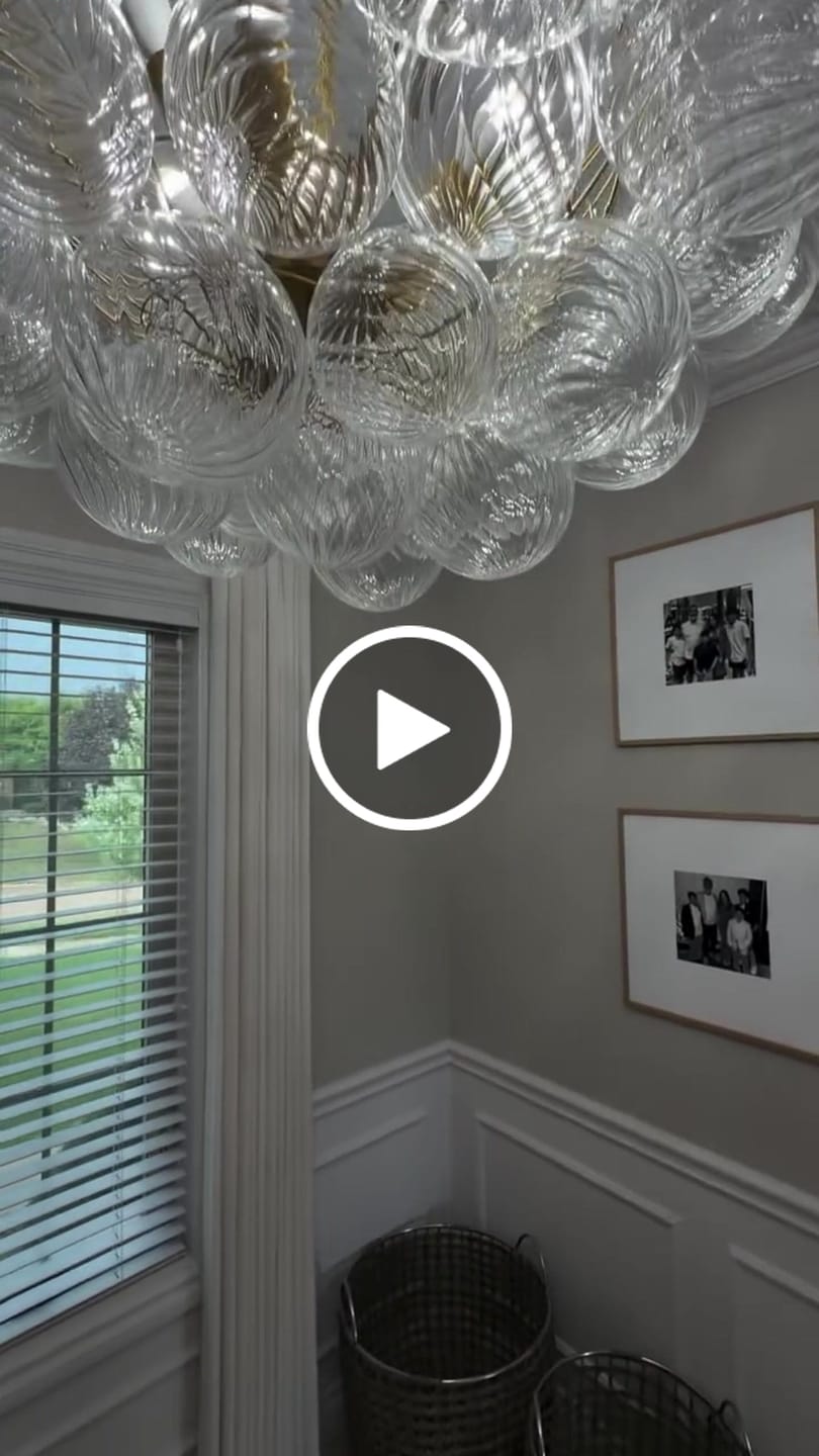 Customer video review of Brass Cluster Ribbed Glass Globe Bubble Chandelier