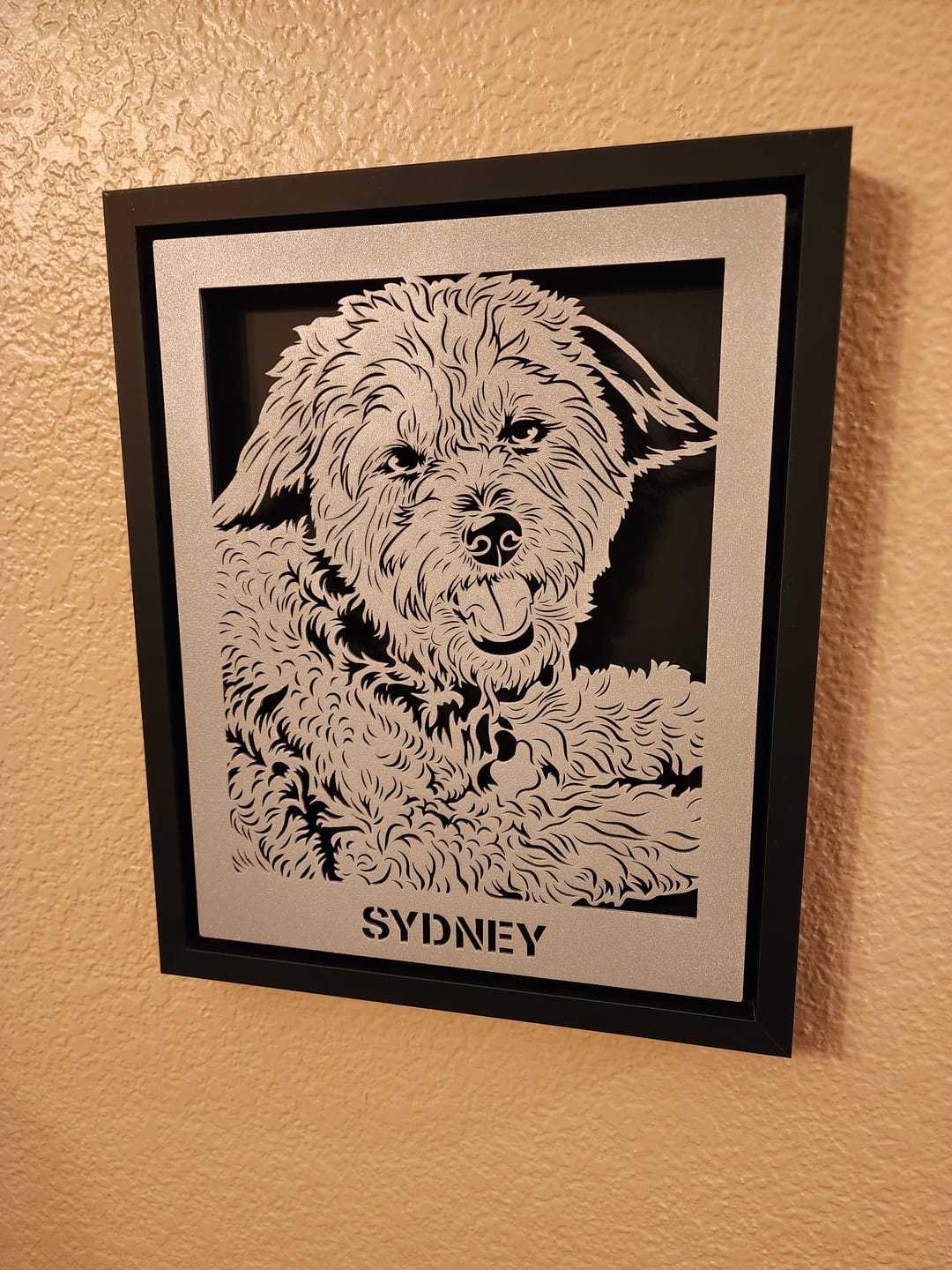 Customer photo review of Custom Pet Metal Portrait