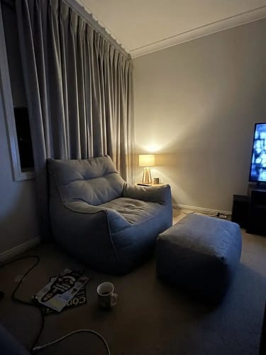Customer photo review of MARGOT BEAN BAG - LINEN CREAM GREY