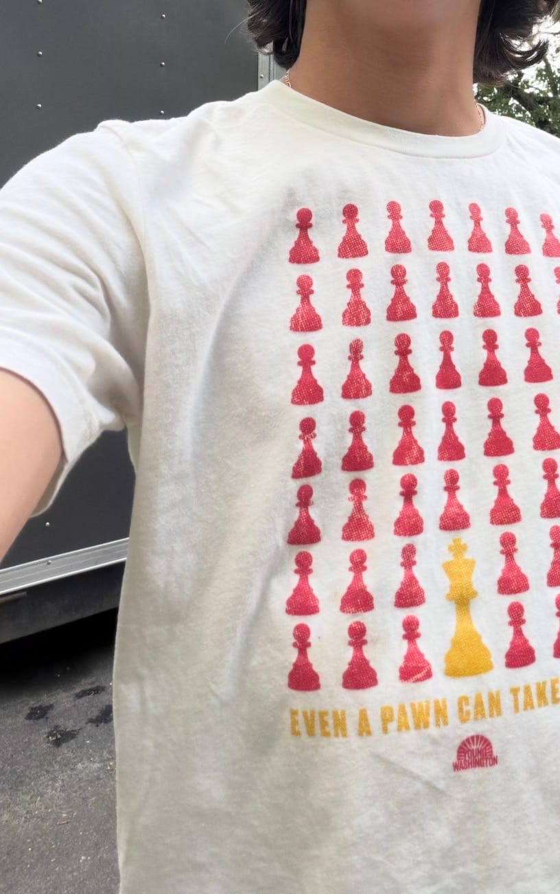Customer photo review of Young Washington - A Pawn Can Take a King T-Shirt