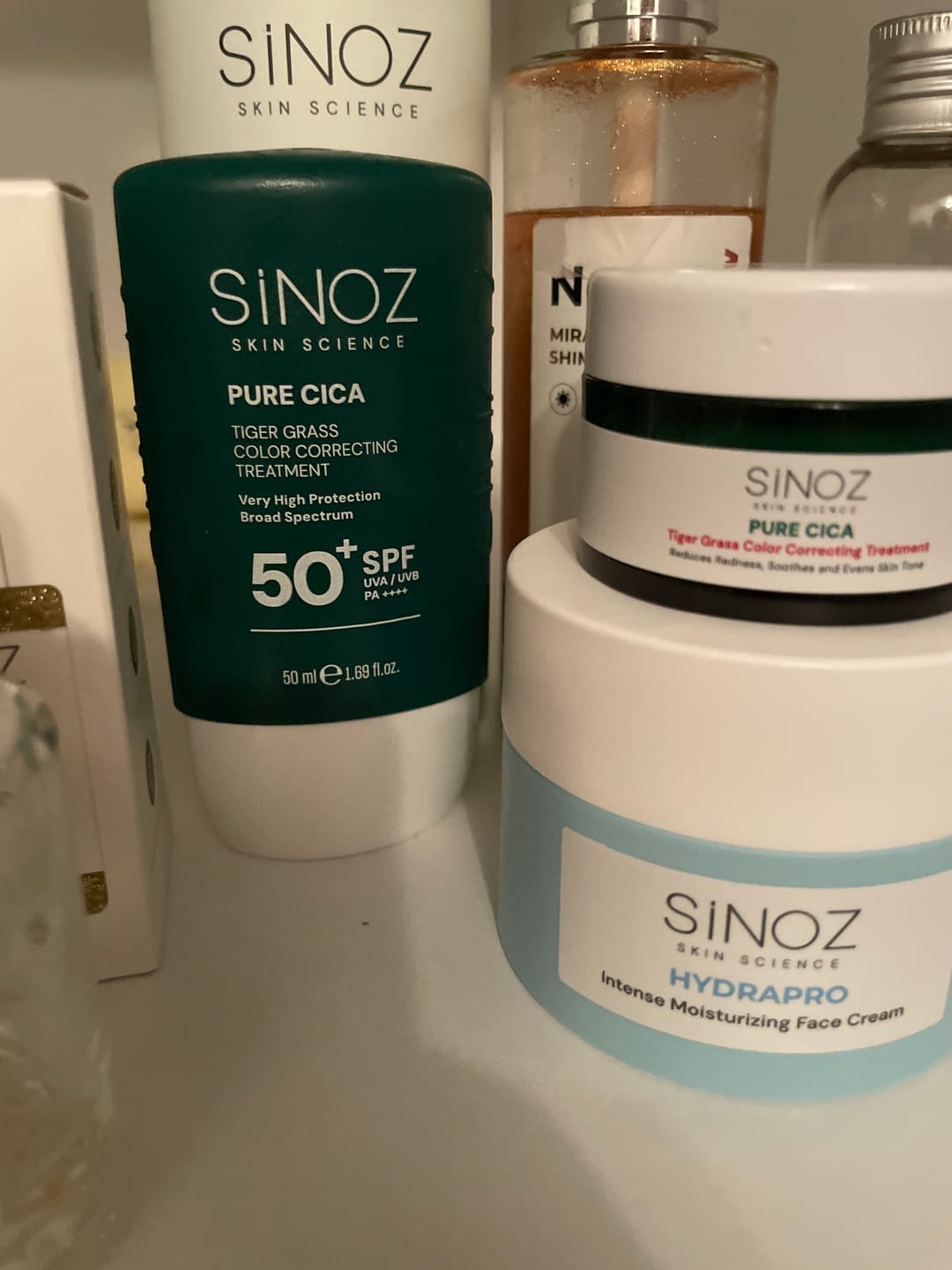 Customer photo review of Mineral UV filter - Pure Cica Color Correcting Fluid Sunscreen SPF 50 +