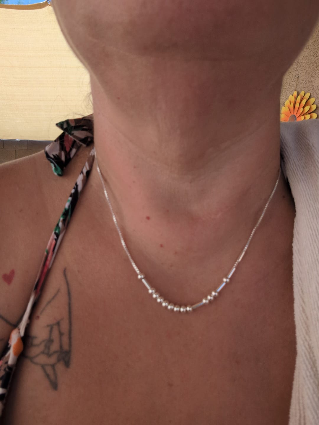 Customer photo review of Personalized Morse Code Name Necklace
