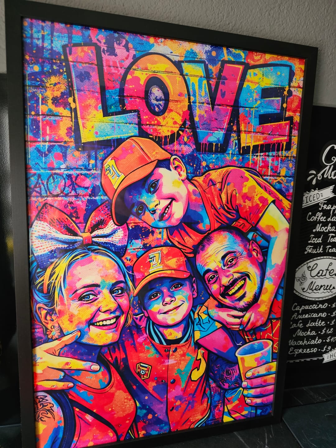 Customer photo review of Streetart Love – Gepersonaliseerde poster met streetart-effect voor koppels