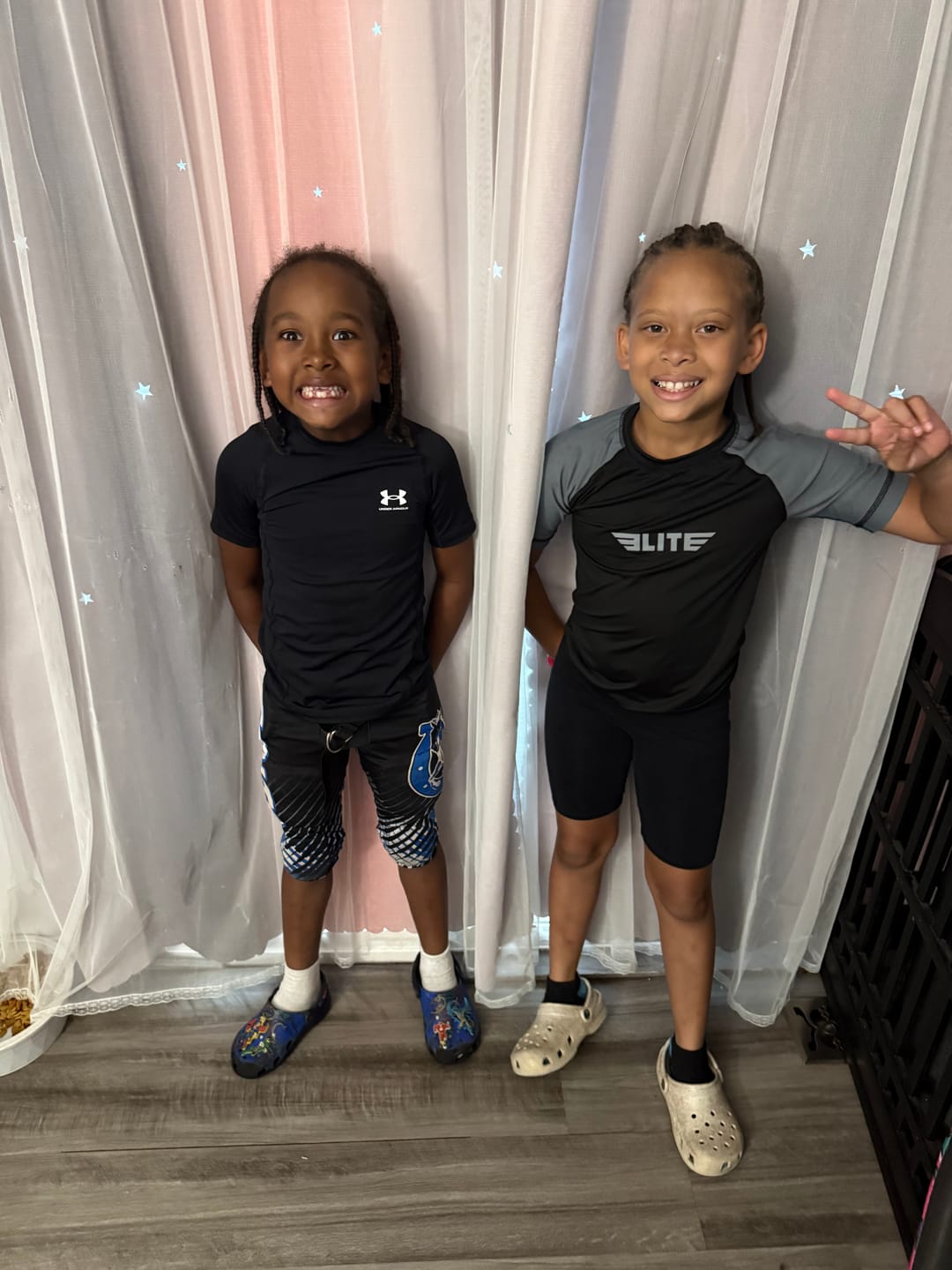 Customer photo review of Standard Black Short Sleeve No-Gi Kids BJJ Rash Guard