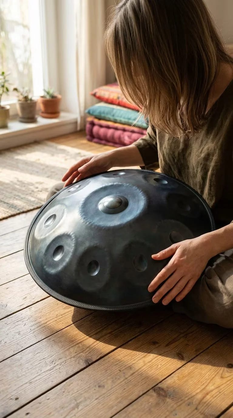 Customer photo review of Cosmos Handpan - Serene Blue 12 Notes in D Minor - Tambourine Gift Set