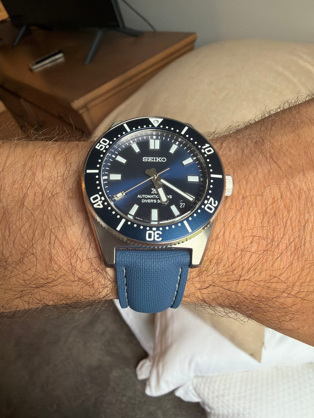 Customer photo review of Sailcloth Rubber Deploy - Blue