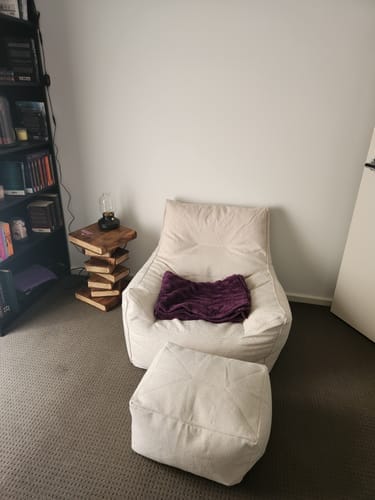 Customer photo review of MARGOT BEAN BAG - LINEN CREAM GREY