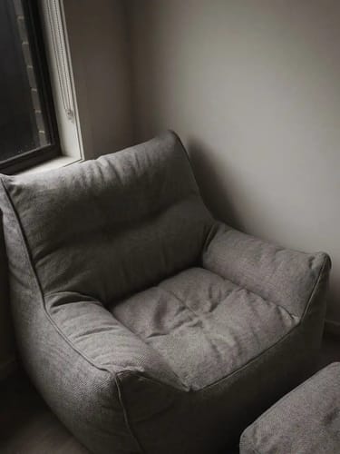 Customer photo review of MARGOT BEAN BAG - LINEN CREAM GREY