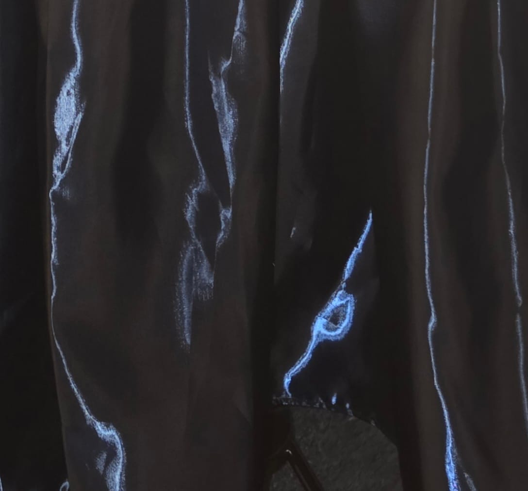 Customer photo review of Navy Blue Liquid Bridal Satin