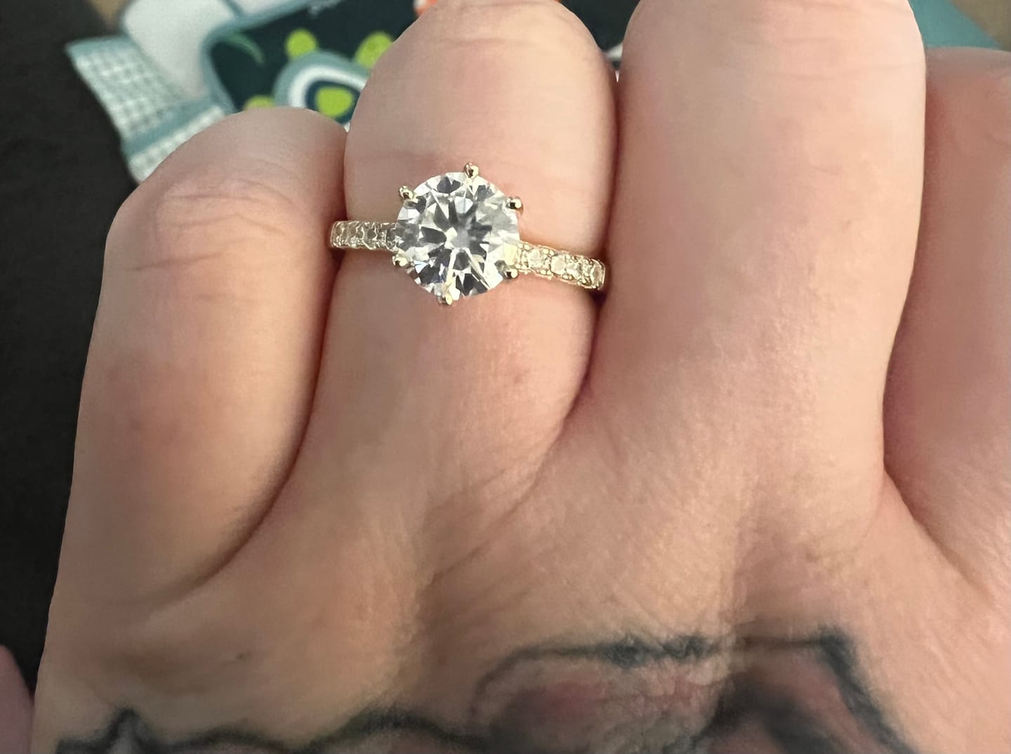 Customer photo review of 2 ct The Alexa Moissanite Diamond Engagement Ring