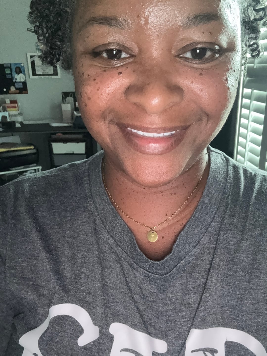 Customer photo review of Aura Initial Necklace (Bundle)