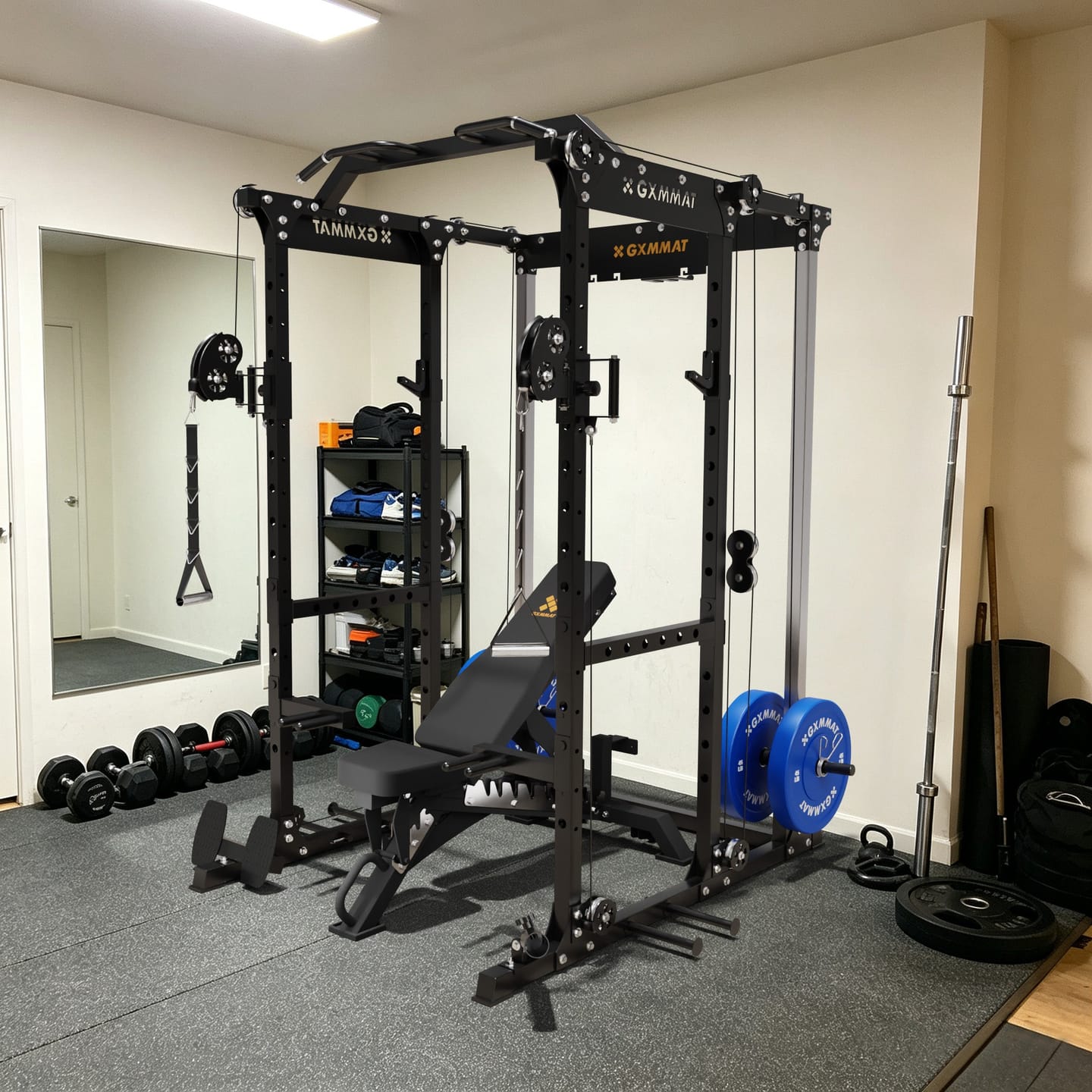 Customer photo review of GXMMAT X6 Power Rack + Weight Bench Package