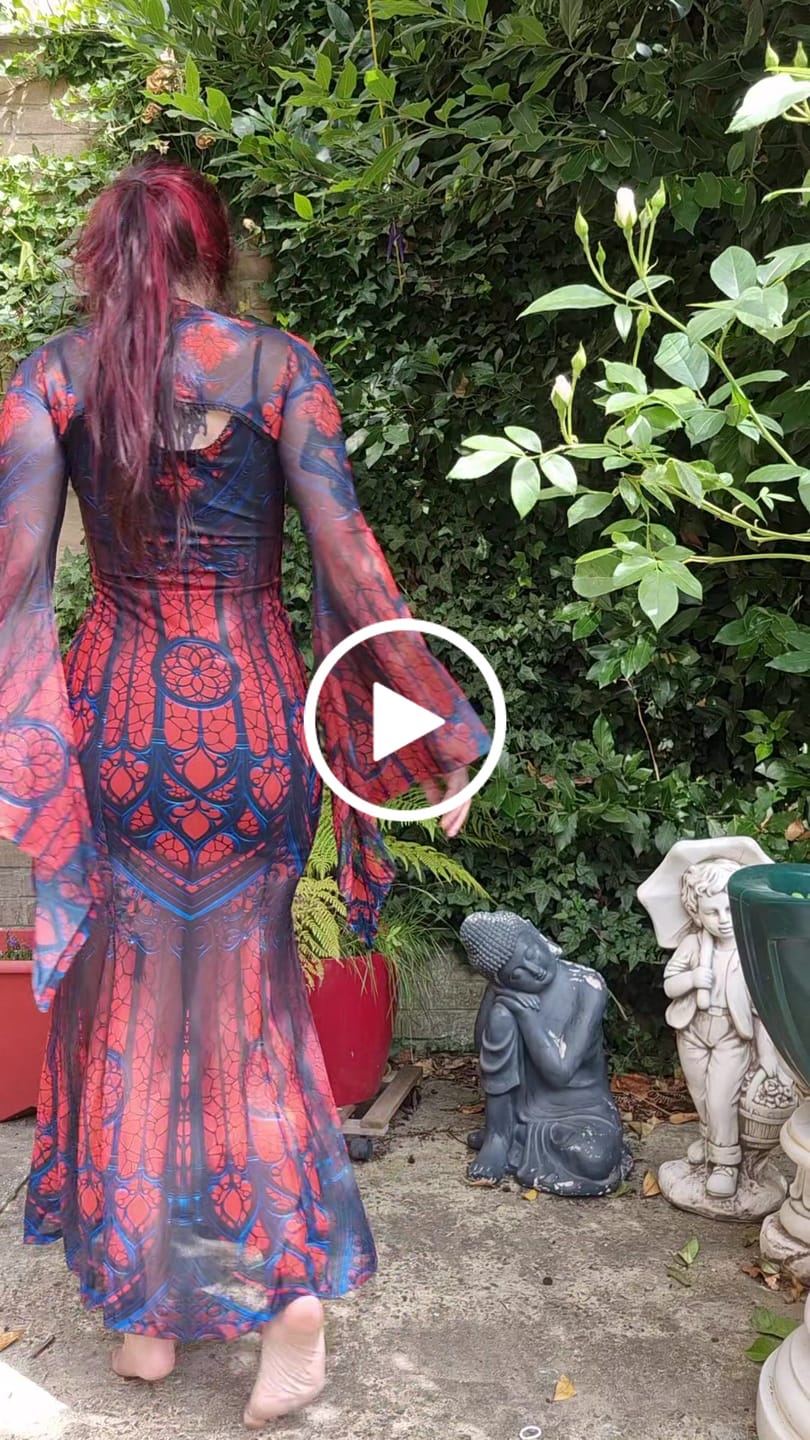 Customer video review of Cathedral of Sin Mesh Maxi Dress