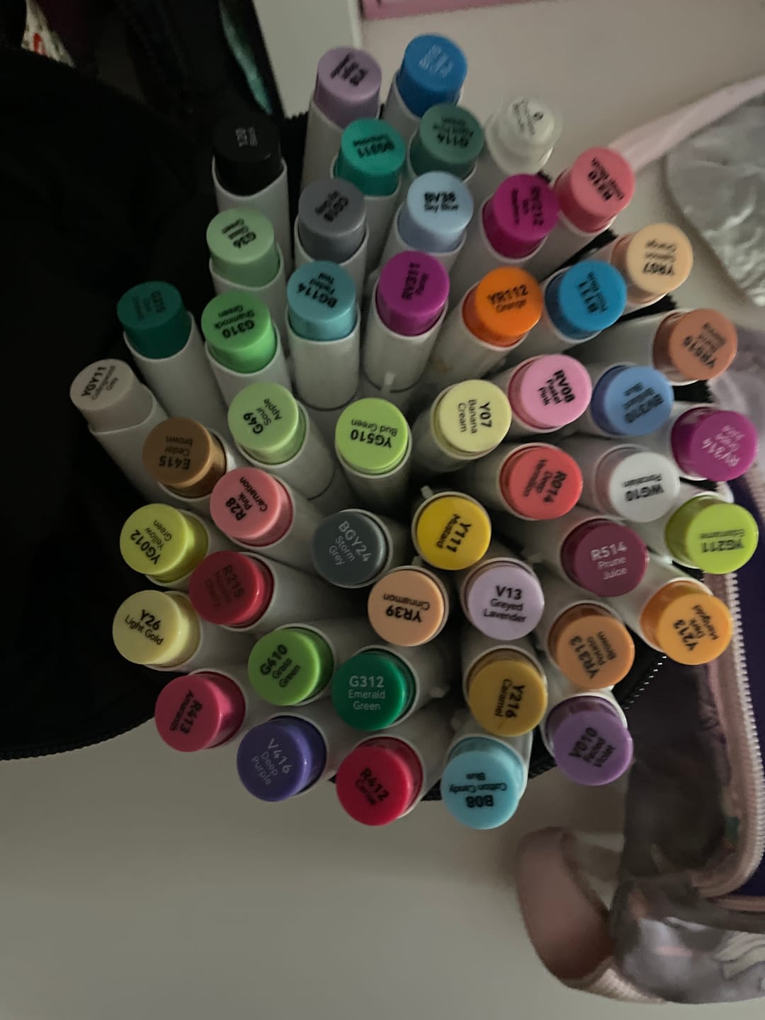 Customer photo review of Ohuhu Honolulu 48 Colors Dual Tips Alcohol Art Markers (New Color Codes)
