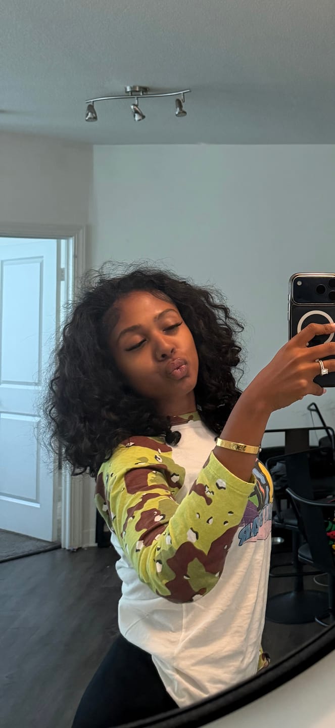 Customer photo review of BORN A STAR CAMO RAGLAN