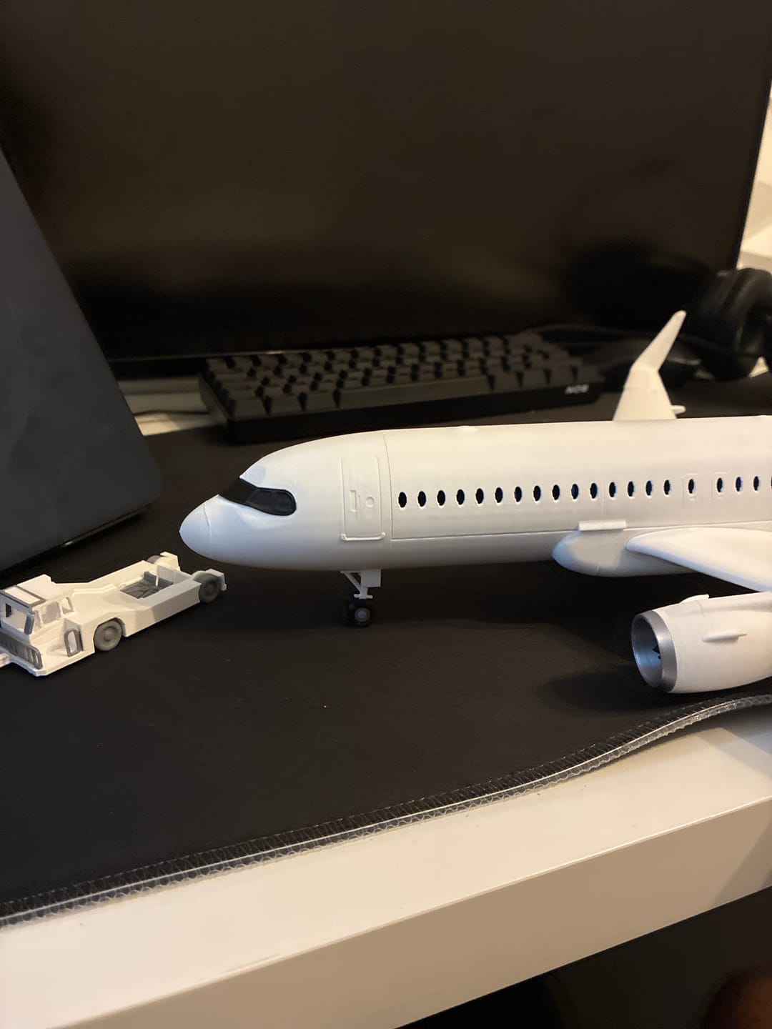 Customer photo review of A320-Style (1/80 scale) 3D Printed Extended Narrow-Body Passenger Jet Model – Aviation Display Gift