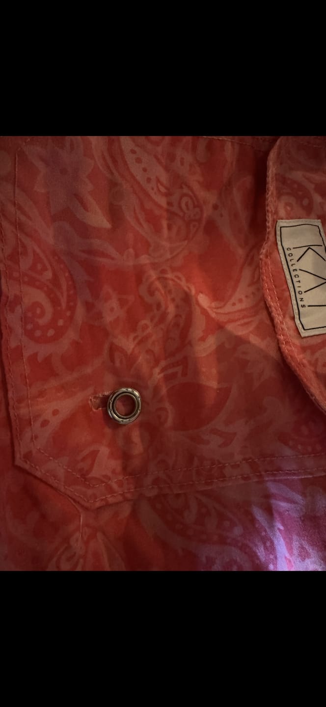 Customer photo review of Coral Paisley Swim Shorts