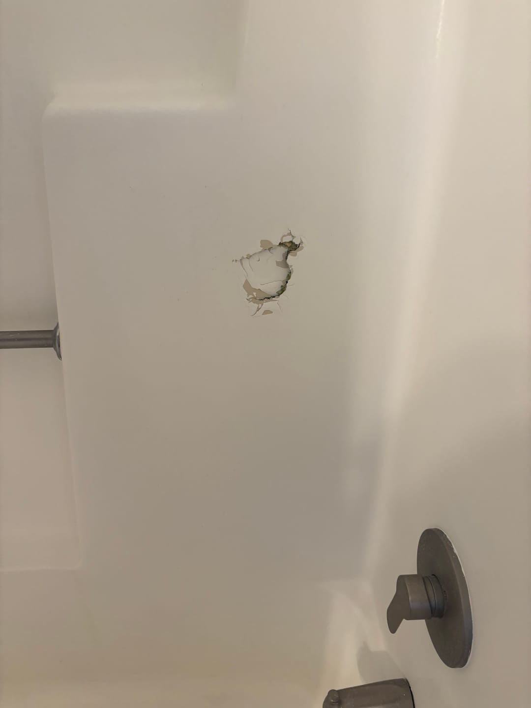 Customer photo review of Large Wall Damage - Tub and Shower Repair Kit