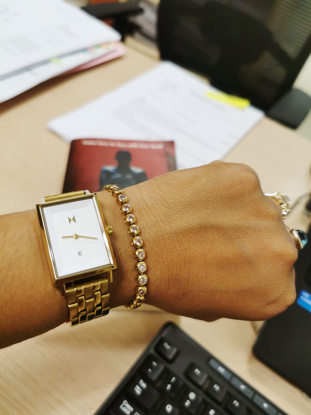 Customer photo review of Classic Bezel Tennis Bracelet Pink