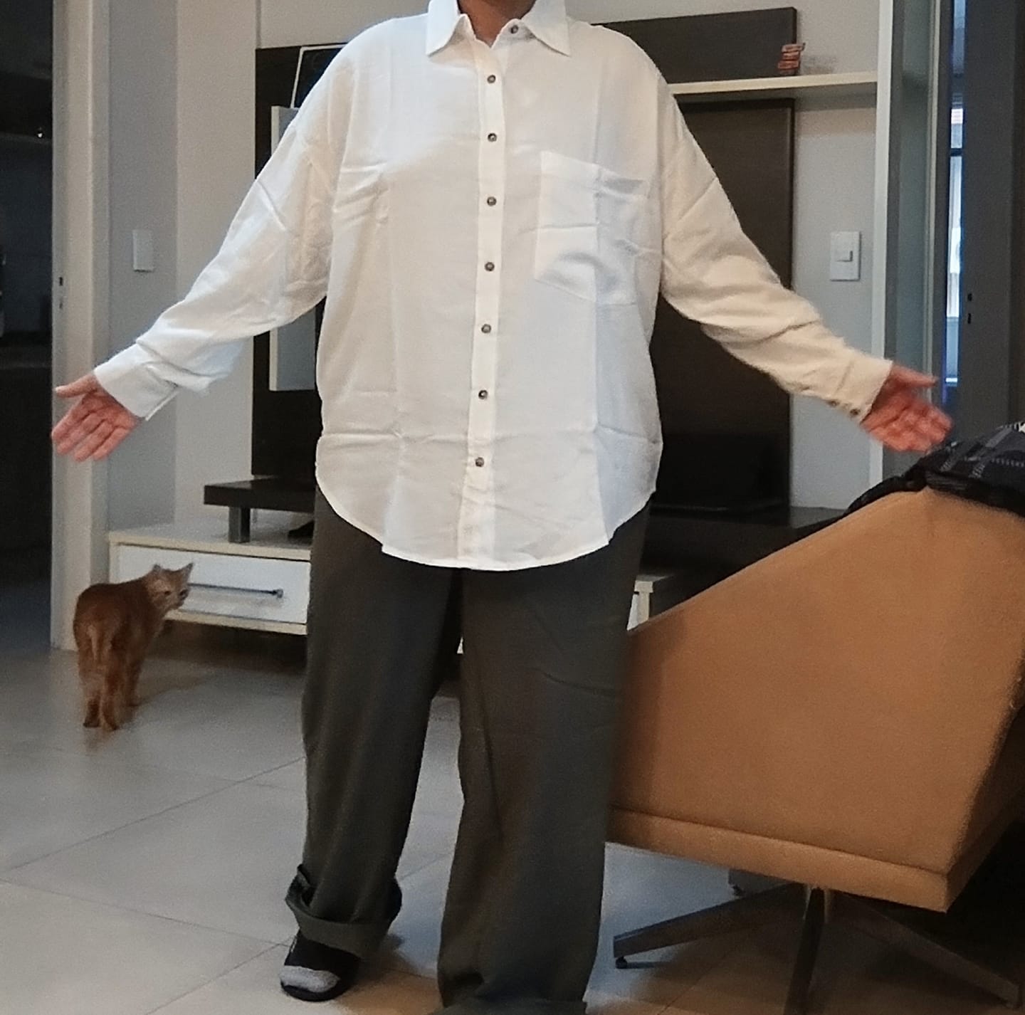 Customer photo review of Camisa Cupuaçu Off White