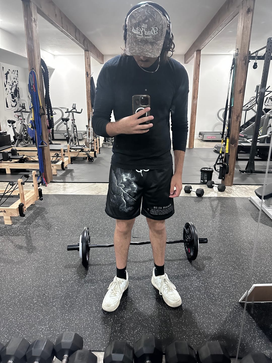 Customer photo review of Fear Not Shorts - Black/White Angel