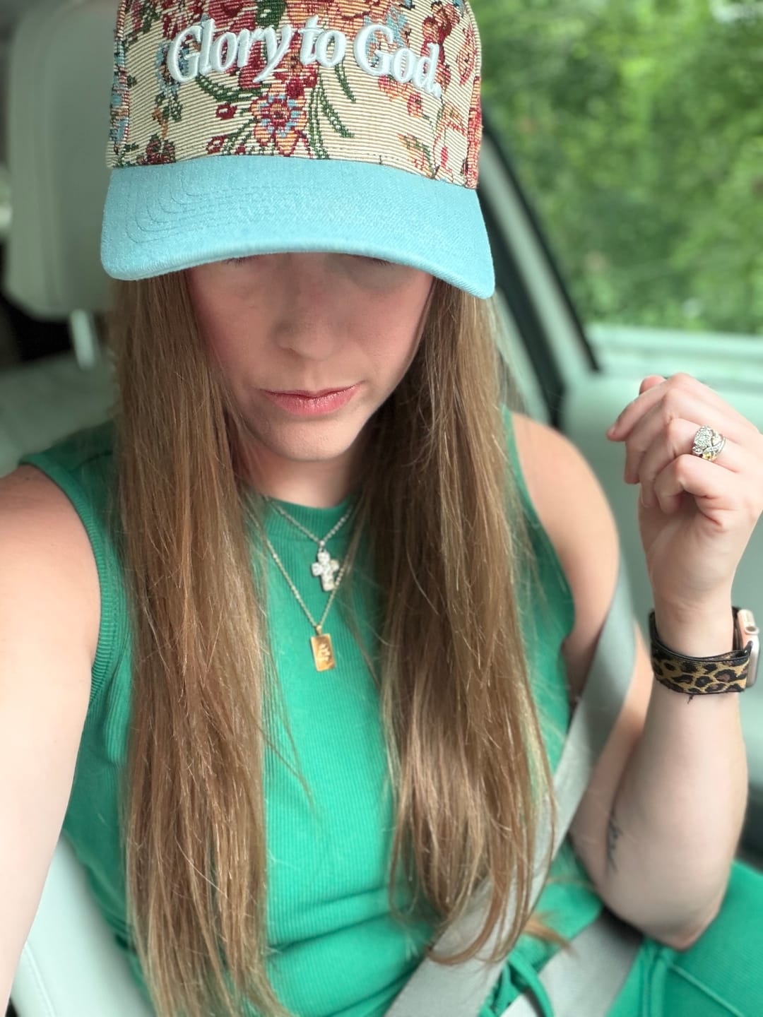 Customer photo review of Hat: Floral Glory to God