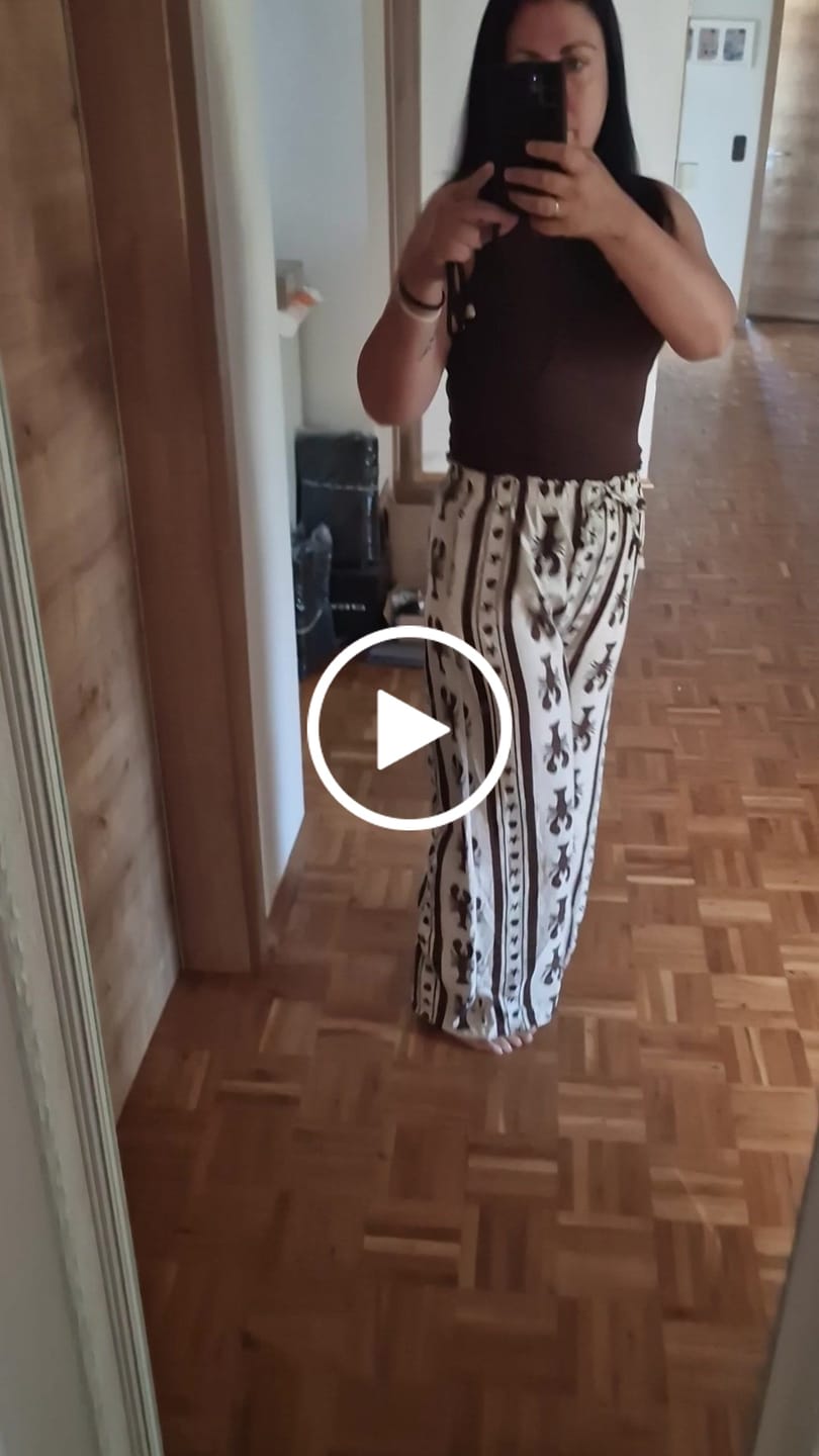 Customer video review of "Mare Mio Lobster" stylische Hose aus Viscose - braun/weiß