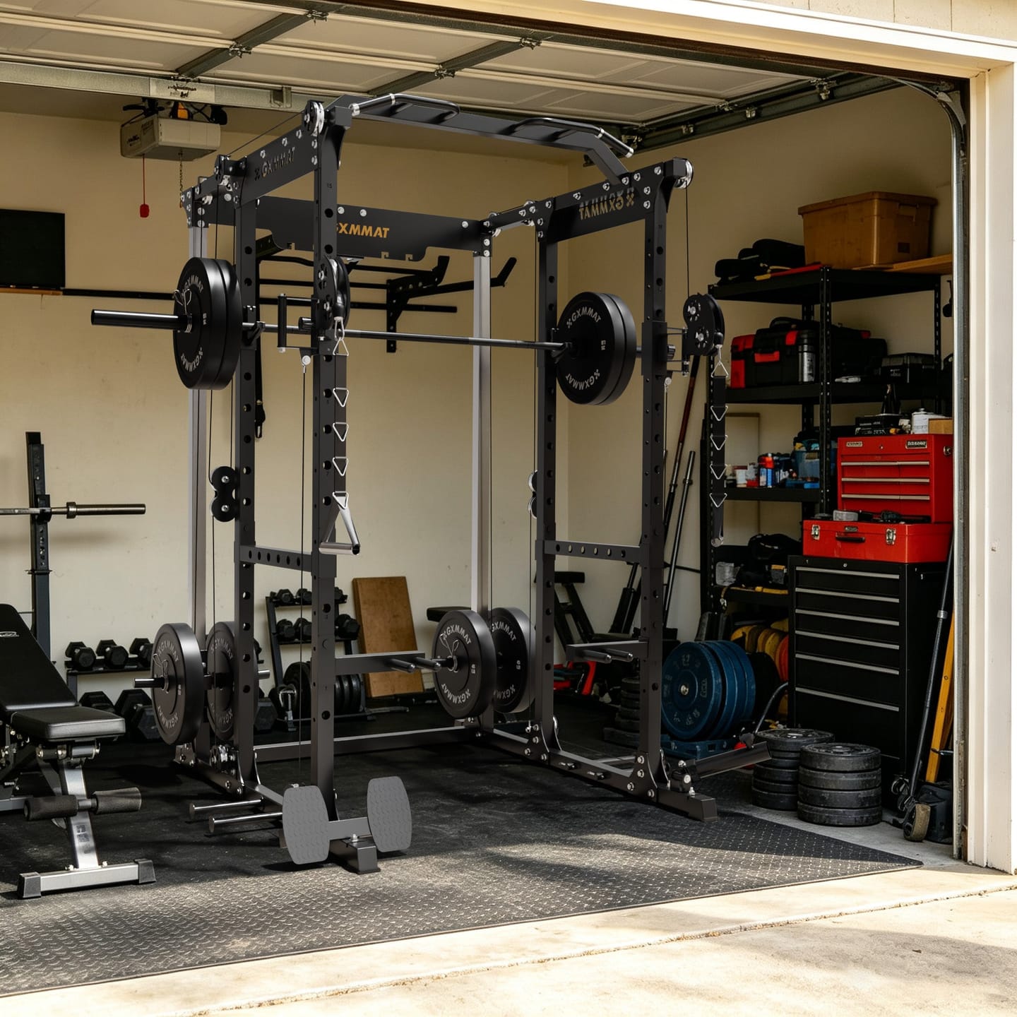 Customer photo review of GXMMAT X6 Power Rack with Full Aluminum Pulleys