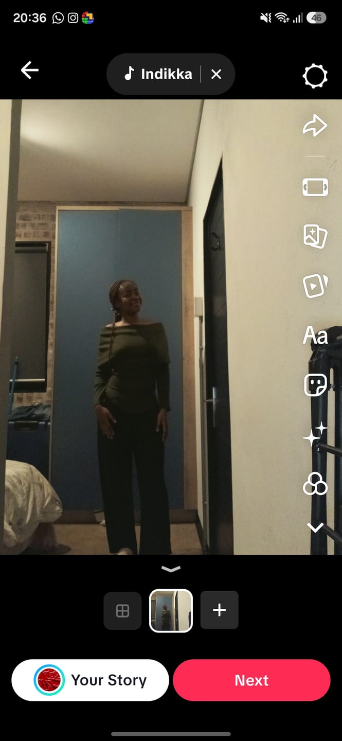 Customer photo review of Military Knit Off-Shoulder Top