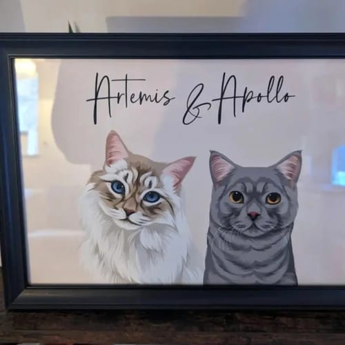 Customer photo review of Custom Pet Portrait - 2 Pets