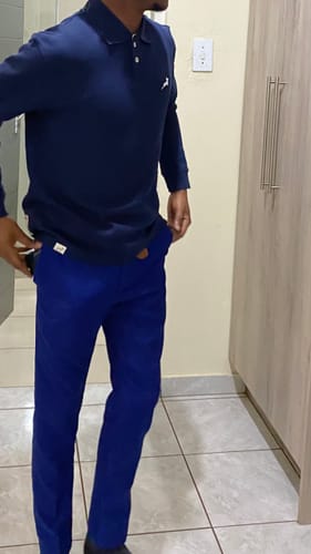 Customer photo review of Springboks SML EMB LS Polo-Navy