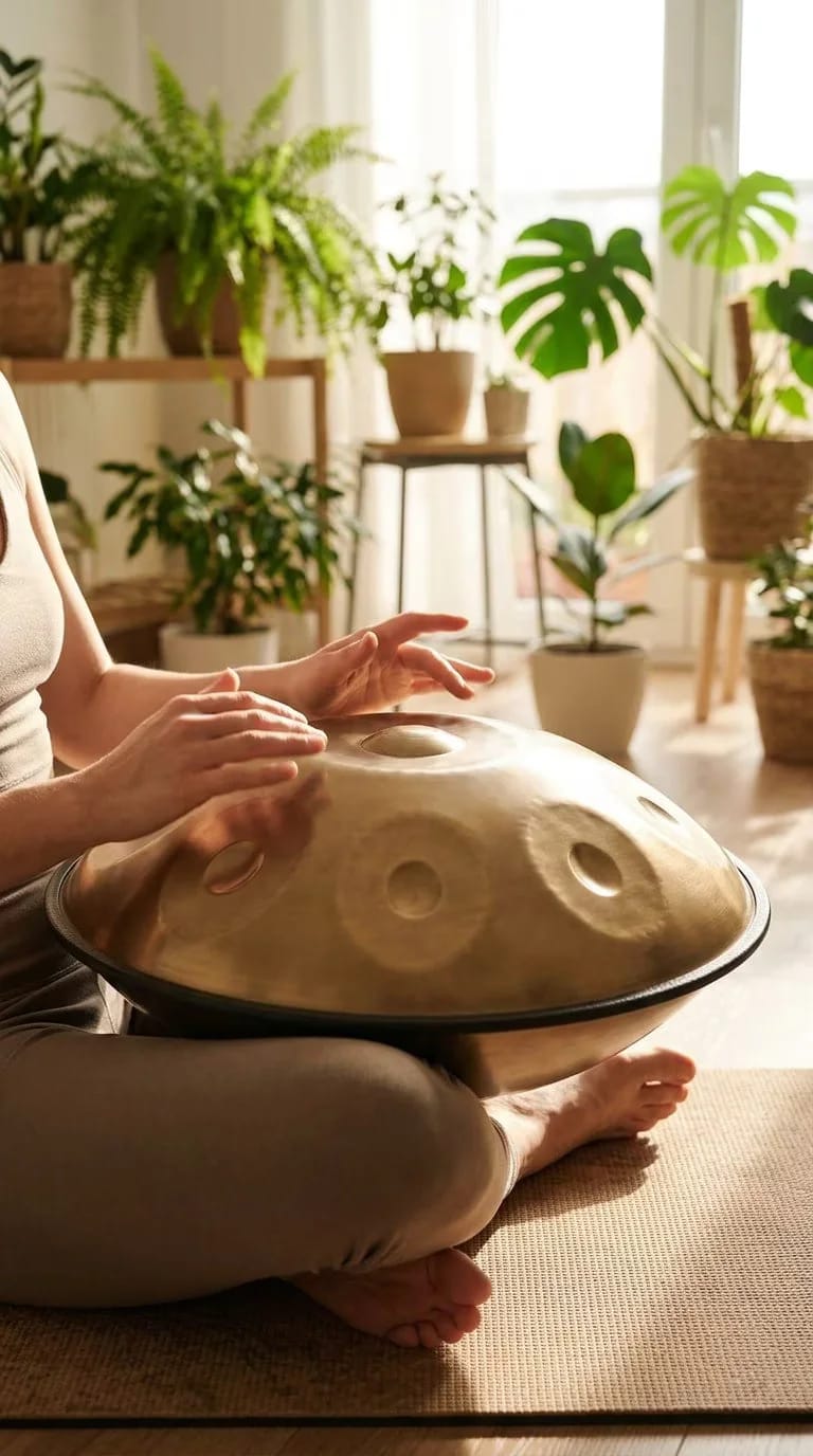 Customer photo review of Cosmos Handpan Golden Elegance - 9 Notes D Minor Gift Set