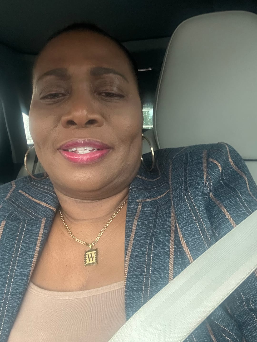 Customer photo review of XOXO Name Hoop Earrings