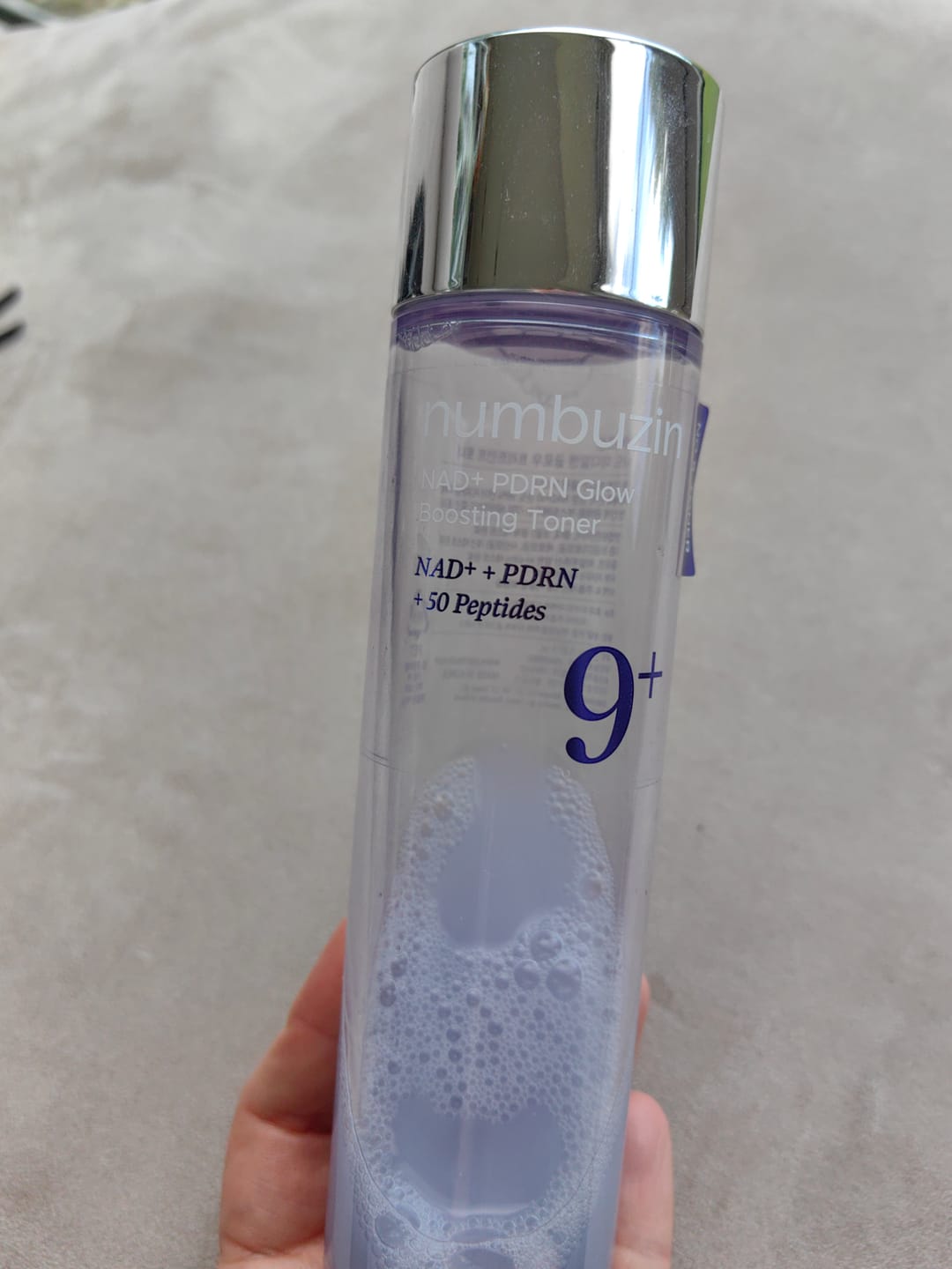 Customer photo review of Atjaunojošs peptīdu toniks Numbuzin No.9 NAD+ PDRN Glow Boosting Toner