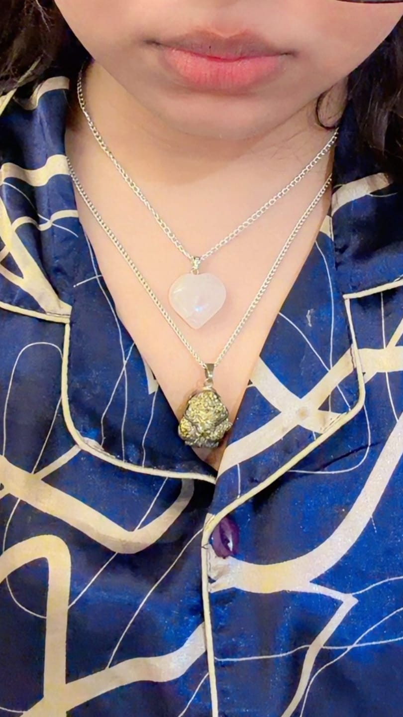 Customer photo review of Raw Pyrite Abundance and Money Pendant