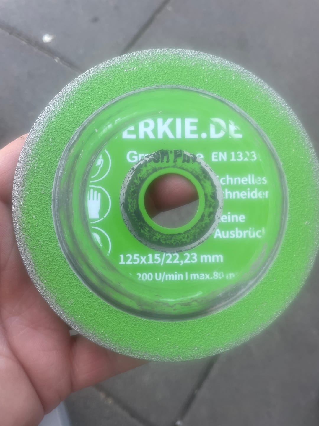 Customer photo review of GREEN FINE Diamanttrennscheibe – ultradünn & splitterarm