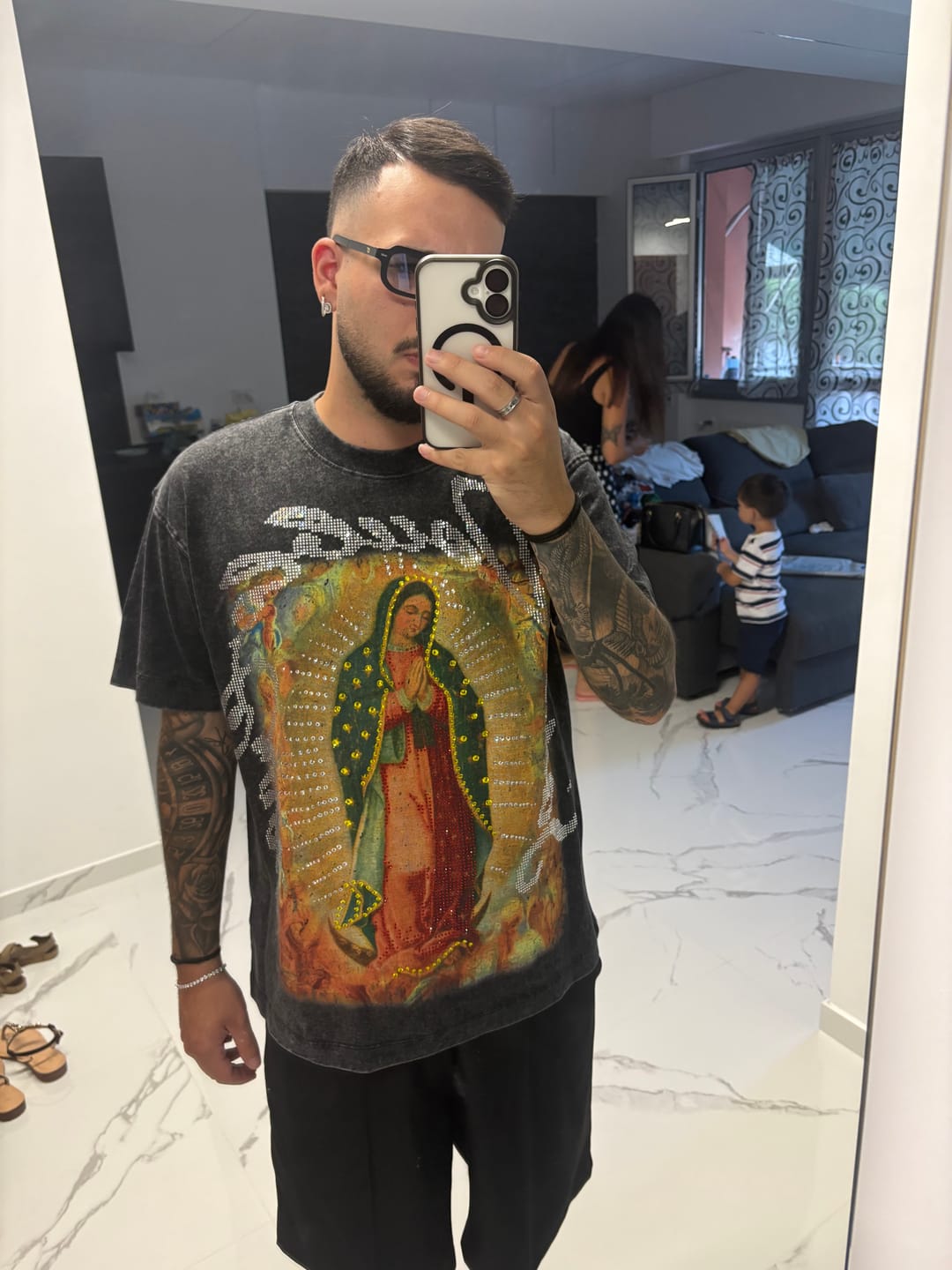 Customer photo review of Vintage Iced-Out Virgin Tee-356T