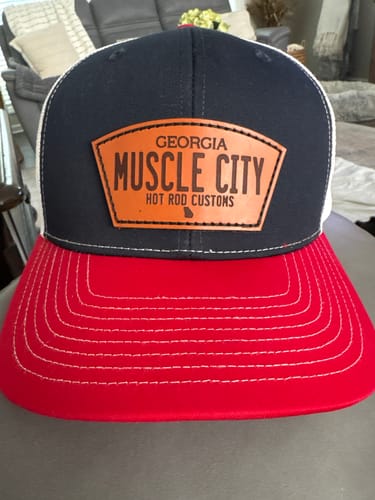 Customer photo review of Premium Custom Leather Patch Hats (Wholesale)
